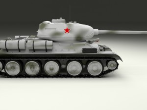 t-34-85 interior-engine bay full winter camo Modello 3D