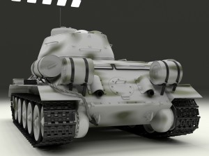 t-34-85 interior-engine bay full winter camo Modello 3D
