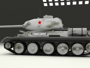 t-34-85 interior-engine bay full winter camo Modello 3D