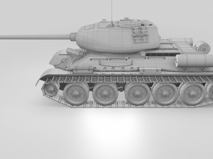 t-34-85 interior-engine bay full winter camo Modello 3D