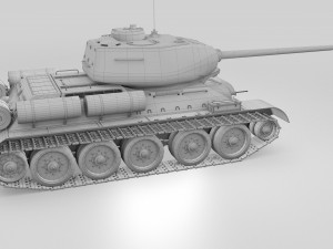 t-34-85 interior-engine bay full winter camo Modello 3D