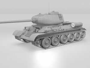 t-34-85 interior-engine bay full winter camo Modello 3D
