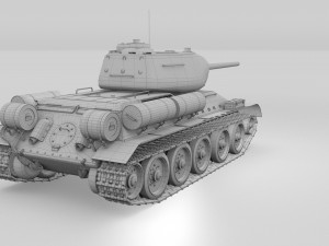 t-34-85 interior-engine bay full winter camo Modello 3D
