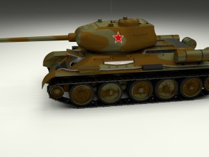 t-34-85 interior-engine bay full camo Modelo 3D