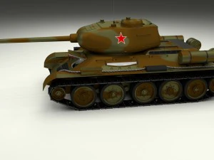 t-34-85 interior-engine bay full camo 3D Model