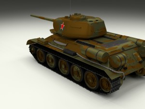 t-34-85 interior-engine bay full camo Modelo 3D