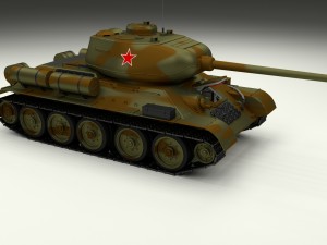 t-34-85 interior-engine bay full camo Modelo 3D
