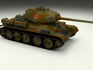 t-34-85 interior-engine bay full camo 3D Model