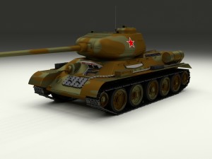 t-34-85 interior-engine bay full camo Modelo 3D