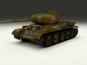 t-34-85 interior-engine bay full camo 3D Model