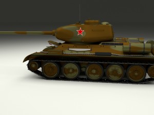 t-34-85 interior-engine bay full camo Modelo 3D