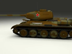 t-34-85 interior-engine bay full camo 3D Model
