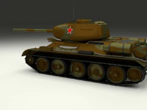 t-34-85 interior-engine bay full camo 3D Model
