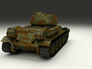 t-34-85 interior-engine bay full camo Modelo 3D