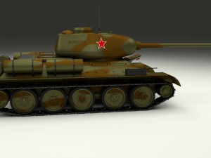 t-34-85 interior-engine bay full camo Modelo 3D