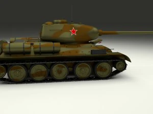 t-34-85 interior-engine bay full camo 3D Model