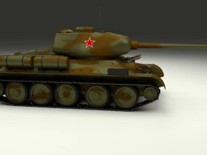 t-34-85 interior-engine bay full camo 3D Model