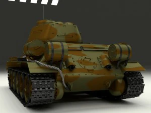 t-34-85 interior-engine bay full camo 3D Model