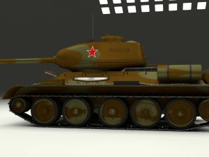 t-34-85 interior-engine bay full camo 3D Model