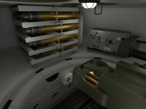 t-34-85 interior-engine bay full camo 3D Model