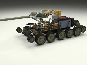 t-34-85 interior-engine bay full camo 3D Model