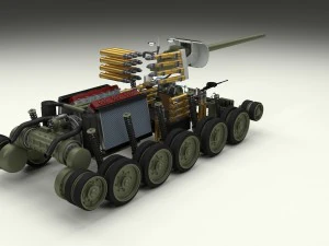 t-34-85 interior-engine bay full camo 3D Model