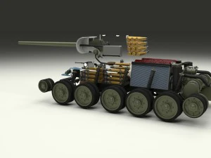 t-34-85 interior-engine bay full camo 3D Model