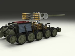 t-34-85 interior-engine bay full camo 3D Model