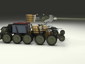 t-34-85 interior-engine bay full camo 3D Model