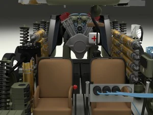 t-34-85 interior-engine bay full camo 3D Model