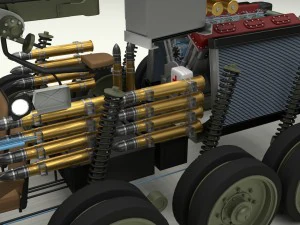 t-34-85 interior-engine bay full camo 3D Model