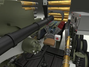 t-34-85 interior-engine bay full camo 3D Model