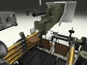 t-34-85 interior-engine bay full camo 3D Model