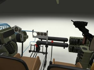 t-34-85 interior-engine bay full camo 3D Model