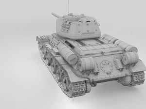 t-34-85 interior-engine bay full camo 3D Model