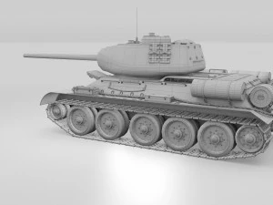 t-34-85 interior-engine bay full camo 3D Model