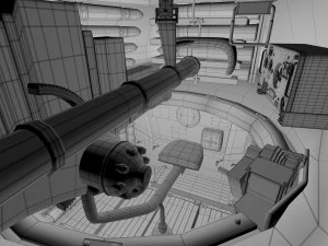 t-34-85 interior-engine bay full camo 3D Model