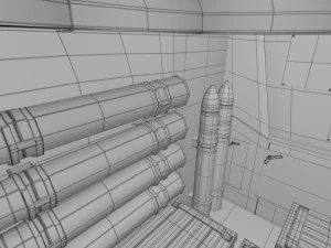 t-34-85 interior-engine bay full camo 3D Model