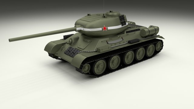 t-34-85 tank 3D मॉडल .c4d .max .obj .3ds .fbx .stl .blend 