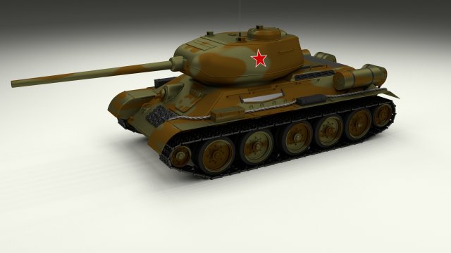 t-34-85 tank camo Modelo 3D .c4d .max .obj .3ds .fbx .stl .blend 
