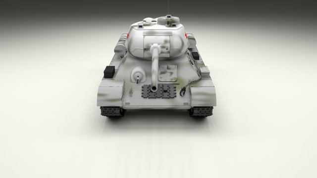 t-34-85 tank winter camo 3D 模型 .c4d .max .obj .3ds .fbx .stl .blend 