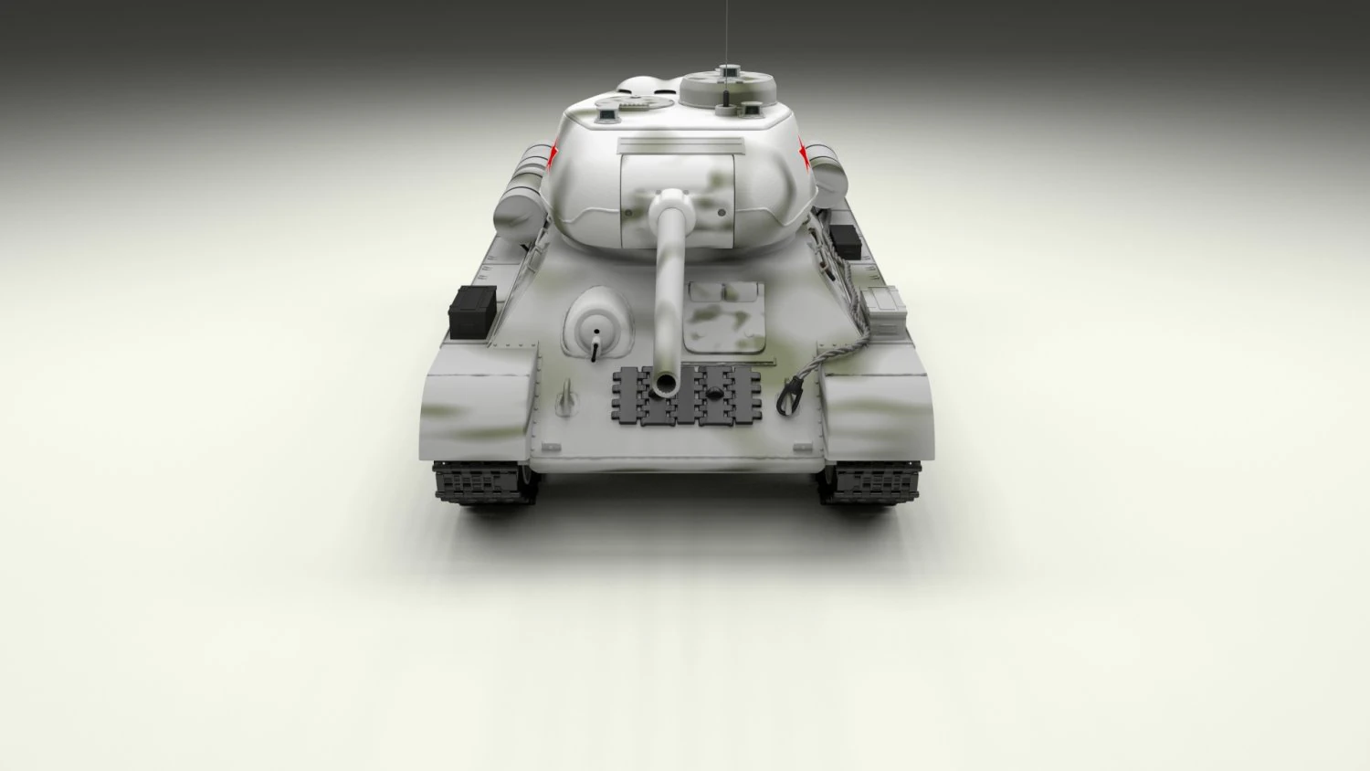 t-34-85 tank winter camo 3D Model .c4d .max .obj .3ds .fbx .stl .blend