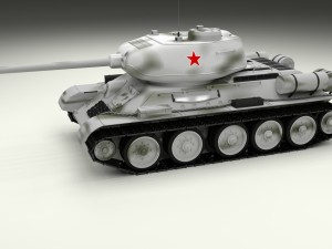 t-34-85 tank winter camo 3D 模型