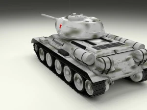 t-34-85 tank winter camo 3D Model