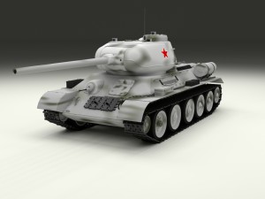 t-34-85 tank winter camo 3D 模型