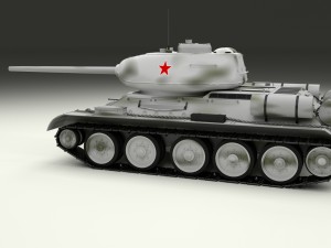 t-34-85 tank winter camo 3D 模型