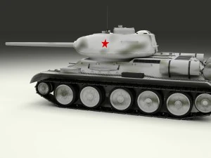 t-34-85 tank winter camo 3D Model