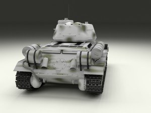 t-34-85 tank winter camo 3D 模型
