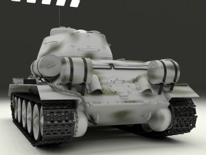 t-34-85 tank winter camo 3D 模型