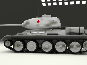 t-34-85 tank winter camo 3D 模型